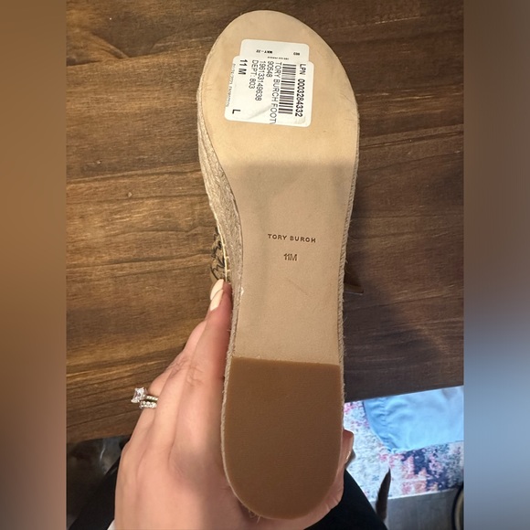 ONE Left Tory Burch Basket-Weave Espadrille Wedge - Sz 11 - Picture 5 of 5